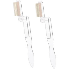 Peigne Ă cils pliable et peigne Ă sourcils pratique (lot de 2) en acier inoxydable