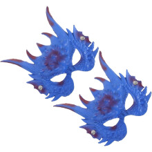 2 Stück blaue chinesische Drachenmasken, Vintage-Karnevals-Maskenball-Accessoires, leichtes, atmungsaktives Material
