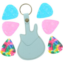 Bolsa para púas de guitarra de PU, ligera y portátil, estuche para púas de guitarra acústica, bolsa de almacenamiento multiusos para actuaciones.
