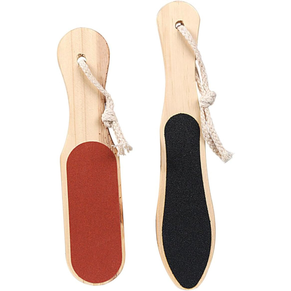 Hkhbjs 2Pcs Wooden Foot Skin Files Dual-Sided Foot Callus Removers With Coarse And Fine Surfaces