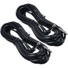 2 Stück Audiokabel für E-Gitarren, Kupfer, oxidationsbeständig, langlebig, schwarzer Winkelstecker
