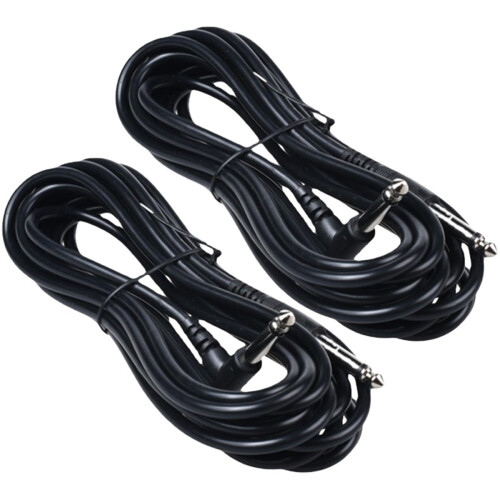 2pcs Electric Guitar Audio Cable Copper Oxidation Resistant Long Use Time Black Right Angle Connector