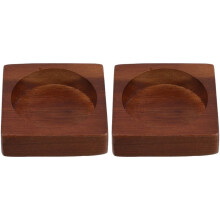 2-teiliges Set aus Salz- und Pfefferstreuern mit Sockel in Kaffeefarbe, aus strapazierfähigem Holz