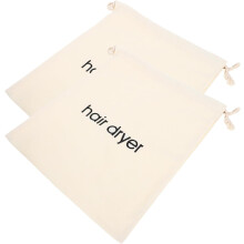 2 Stück Haartrockner-Tasche mit Kordelzug, Baumwoll-Canvas-Tasche für Reisen, Hotel, Zuhause, tragbarer Haartrockner