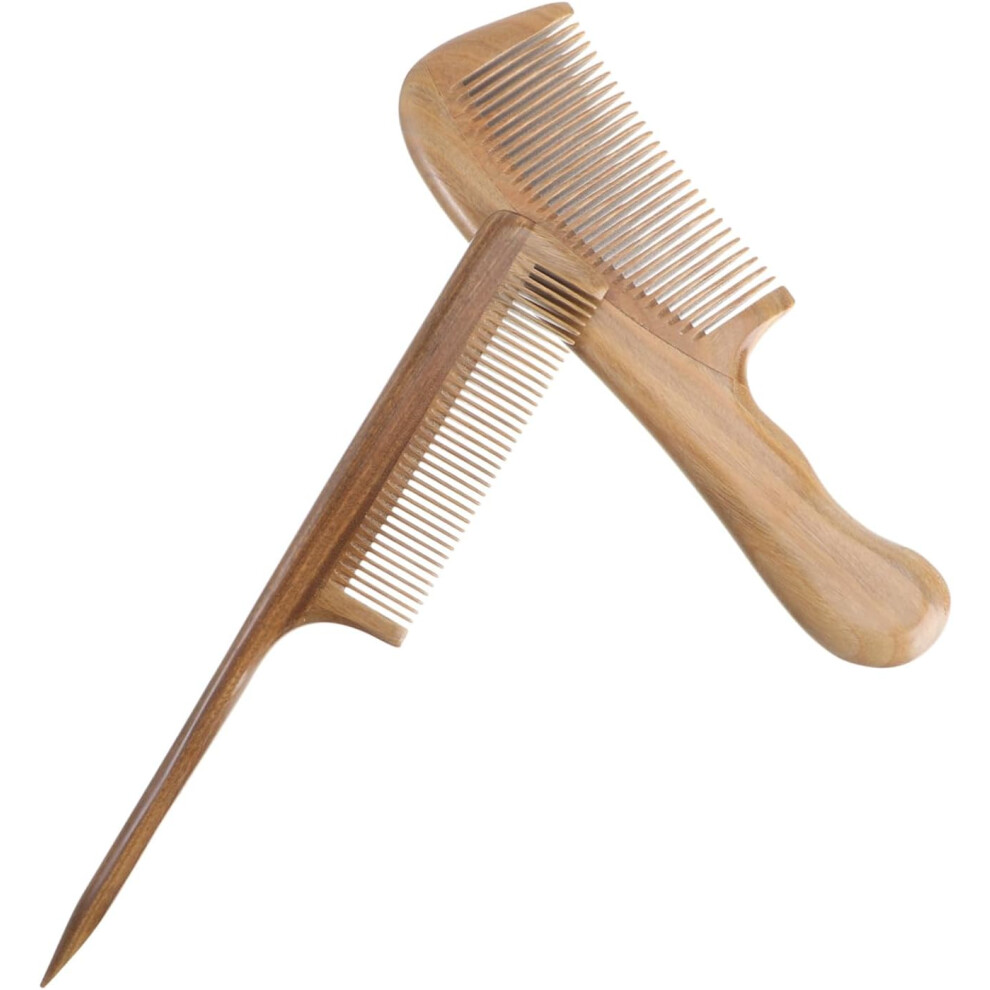 Hkhbjs 2Pcs Sandalwood Comb Wide Teeth Hair Combs Natural Hair Styling For Women Haircare Hairdressing Use