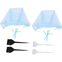 6-teiliges Set mit Strähnchenhaube, Haarfärbekappe, Haarfärbehaken und Färbepinsel für Friseurbedarf
