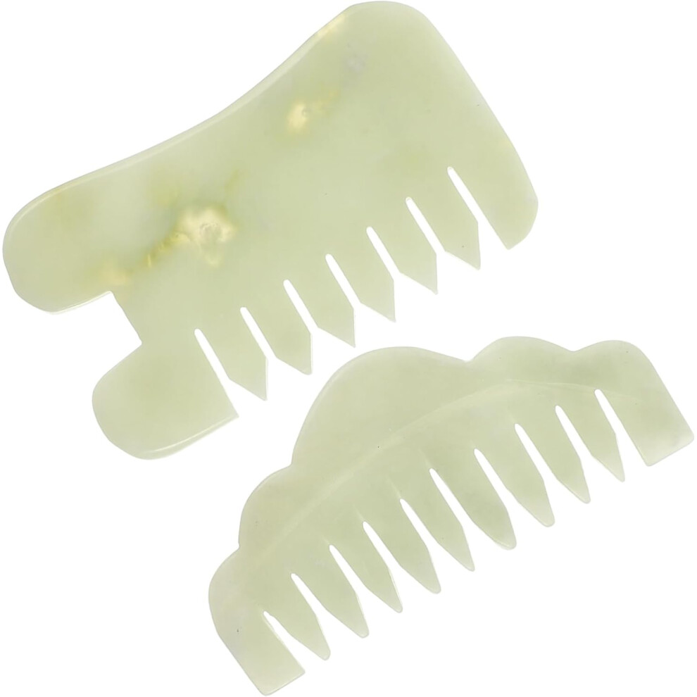 Hkhbjs 2Pcs Jade Comb Gua Sha Head Massager Acupoint Combs Face And Scalp Massagers Natural