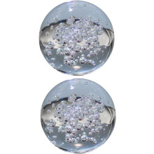 2 sfere di vetro a bolla, decorazioni per soggiorno, rotonde, classiche, in materiale a bolla.