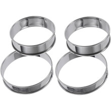 4-teiliges Set aus Edelstahl-Muffinringen, zuverlässige und leicht zu reinigende Backringe