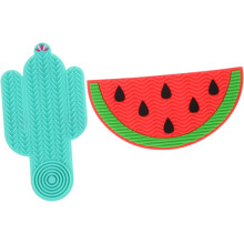 2 Stück Wassermelonen-Scheuerpads mit Saugnapf zur Reinigung von Make-up-Pinseln, Silikon-Reinigungsmatten für Bad und Küche