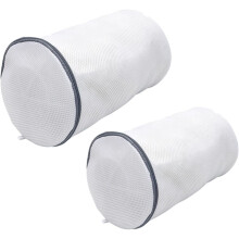 Lot de 2 sacs à linge à chaussures en filet avec fermeture éclair, en polyester respirant.