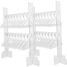 2er-Set Acryl-Schmuckständer, doppellagig, Kleiderbügel, Schmuckständer für Halsketten und Ohrringe