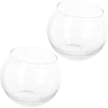 2 runde Glasbehälter für Kerzen, leicht zu reinigen, hohe Transparenz