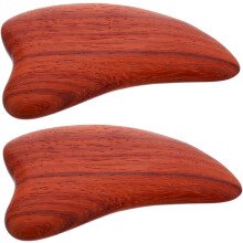 2 Stück herzförmige Gua-Sha-Bretter aus Holz für Gesichts- und Nackenmassage (Schabewerkzeug)