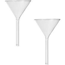 Lot de 2 entonnoirs à col court en verre scientifique pour le remplissage en laboratoire