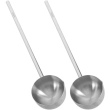 Mini-Ölkellen aus Edelstahl mit langem Griff, 304 Edelstahl, silberfarben, zum Kochen geeignet
