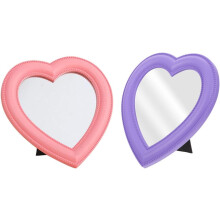 2pcs Heart-Shaped Mirror for Wall-Mounted and Desktop Use Makeup Mirror Vintage Design