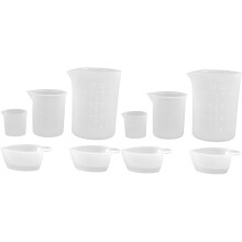 10pcs copos de medição de silicone para resina copo de mistura epóxi conjunto tigela de mistura de silicone