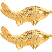 Lot de 2 porte-baguettes en alliage de zinc en forme de poisson, robustes et faciles à nettoyer.