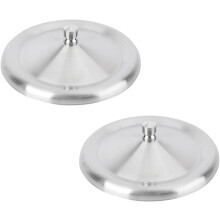 2 coperchi per tazze in acciaio inossidabile, ermetici, a prova di perdite e a conservazione del calore, colore argento, rotondi.