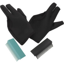 Hitzebeständige Friseurhandschuhe, speziell für den Schutz vor Verbrühungen durch Glätteisen, in Schwarz und Grün