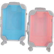 2 Mini-Trolley-Koffer aus Kunststoff, Make-up-Reisebox, Boxen für künstliche Wimpern, künstliches Gepäck, leere Wimpernaufbewahrung