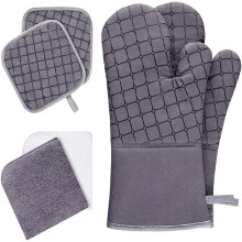 6er-Pack Backhandschuhe, hitzebeständige Ofenhandschuhe, mikrowellengeeignet mit Aufhängeöse, aus Polyester-Baumwolle und isoliert