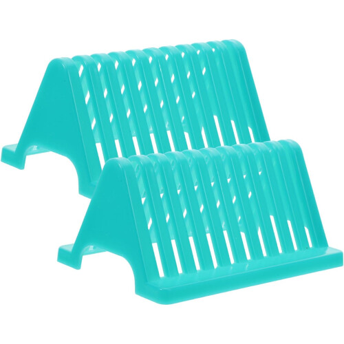 2Pcs Laboratory Glass Slide Drying Rack with Green Plastic Holder – Microscope Slide Storage Shelf