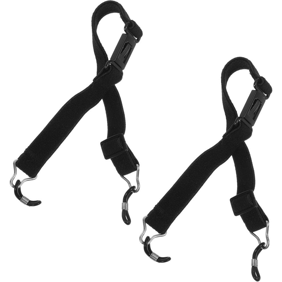Hkhbjs Black 2Pcs Eyeglass Strap With Card Buckle, Anti-Slip Glasses Lanyard For Men, Sports And Work Eyewear Retainer Accessory