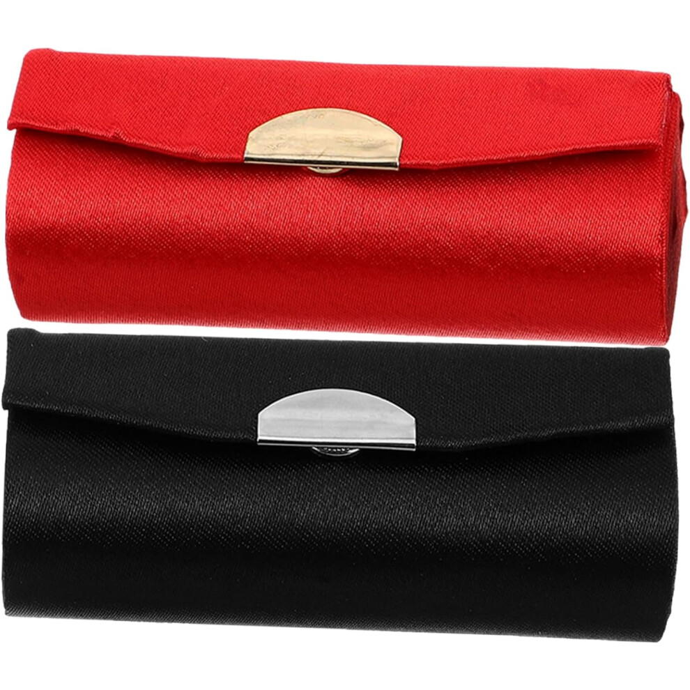 Hkhbjs 2Pcs Professional Makeup Storage Holder Lipstick Case Mirror Cosmetic Bag For Purse Travel Lipstick Organizer Cosmetic Case
