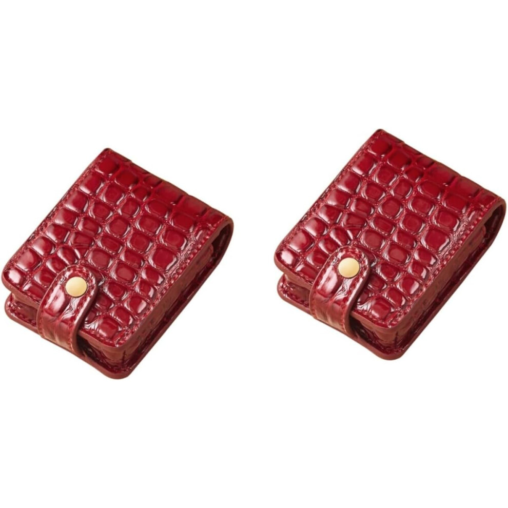 Hkhbjs 2Pcs Portable Lipstick Case Pu Alligator Travel Makeup Bag Cosmetic Pouch