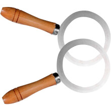 Stück Milchbecher-Rand aus Edelstahl, Crème-brûlée-Ring, verlängertes Design, hitzebeständiger Holzgriff, platzsparende Größe