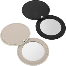 2 Stück Tragbare Kosmetikspiegel Kompaktes Falt-Design PU-Leder-Finish