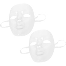 2 Stück weiße, unbemalte DIY-Masken für Herren, geeignet für Partys, Maskenbälle und Cosplay.