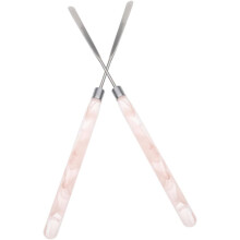 2 espátulas metálicas para mezclar base de maquillaje, aplicador facial para cremas y lociones.