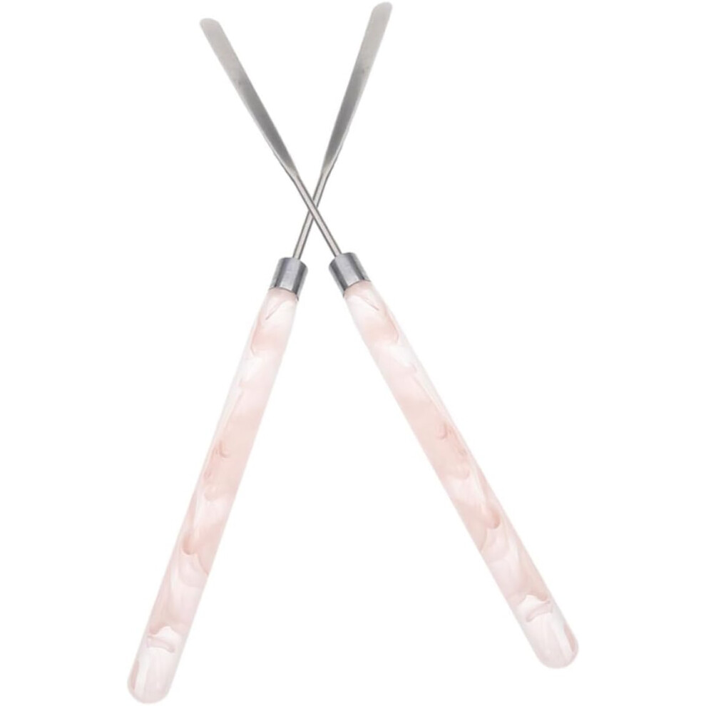Hkhbjs 2Pcs Metal Mixing Spatula Foundation Scoop Makeup Facial Applicator Tool For Blending Creams And Lotions