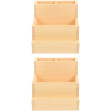 2er-Set Aufbewahrungsboxen aus Holz für Nagelwerkzeuge, Nagelfräser-Halter, Display für Maniküre-Werkzeuge und Zubehör