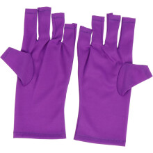 UV-beschermende halve vingerhandschoenen voor gelmanicure, 2 stuks, paars, korte UV-handschoenen voor nagelsalon, professioneel vingerloos ontwerp.