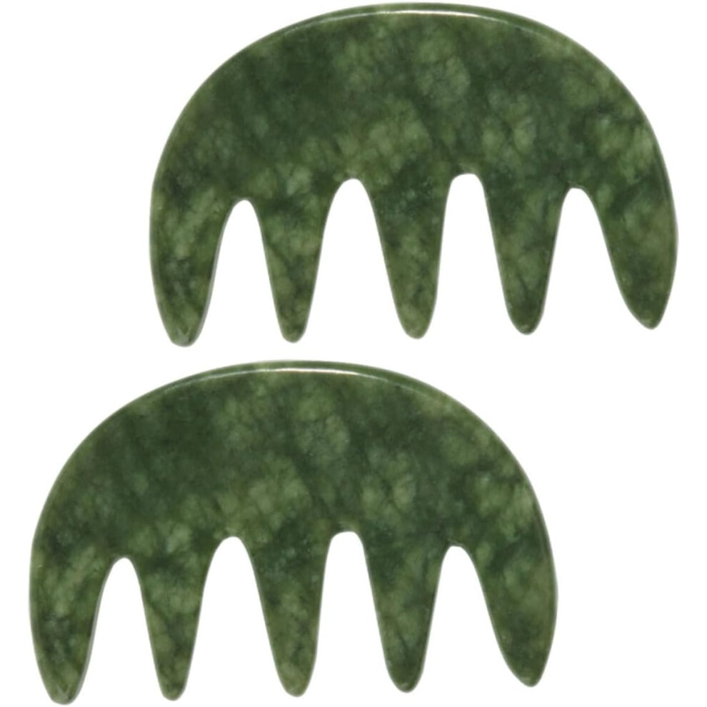 Hkhbjs Unisex 2Pcs Jade Comb Massager Scalp Comb Gua Sha Tool For Facial Styling For Women For Travel