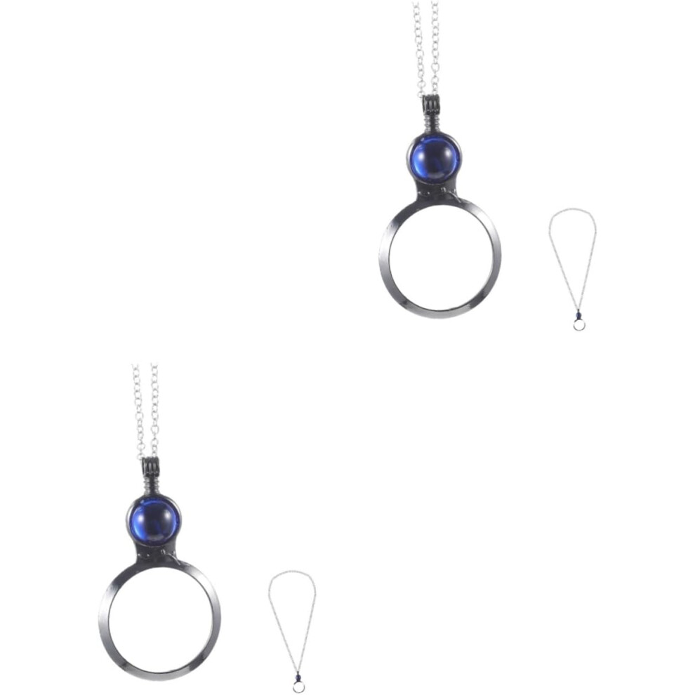 Hkhbjs 2Pcs Magnifying Lens Necklace For Reading And Crafts Women Magnifier Pendant Necklace Charm Bookish