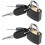 2 set di mini lucchetti neri per bagagli con chiavi, lucchetti compatti in metallo 1