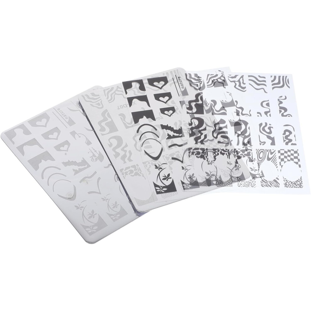 Hkhbjs 2Pcs Nail Art Printing Tools Nail Salon Stamping Plates Stencils Art Stamping Templates For Women