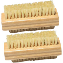 Cepillo limpiador de uñas de doble cara, resistente al desgaste, de bambú y sisal (2 unidades)