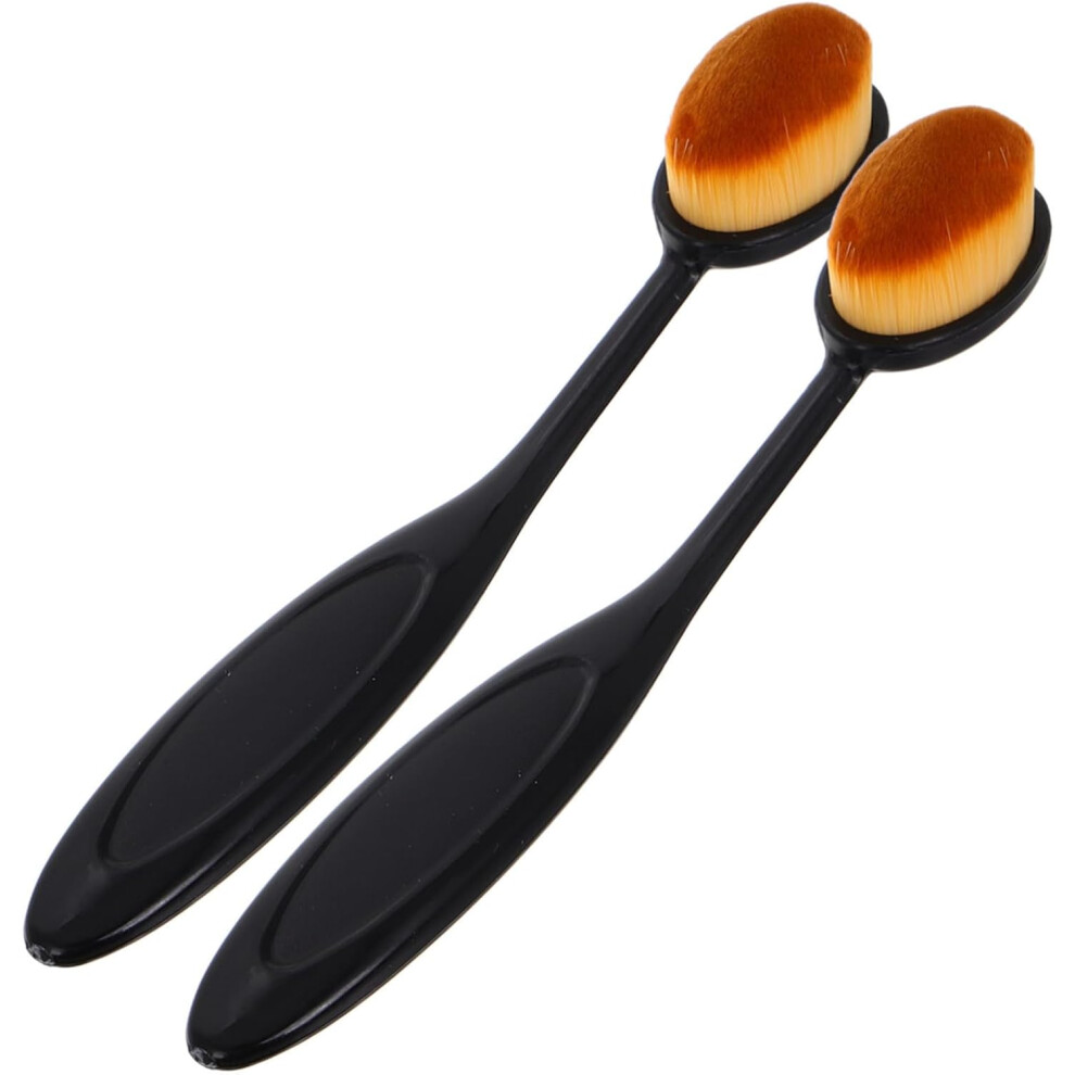 Hkhbjs 2Pcs Oval Foundation Brush For Nail Dust Cleaning And Makeup Blending