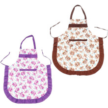 2-teiliges Set Damen-Küchenschürze mit Blumenmuster, fettabweisend, mit Tasche
