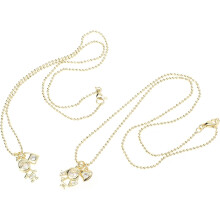 2er-Set Halsketten mit Cartoon-Anhängern für Jungen und Mädchen, Valentinstag-Schmuck für Paare, Choker für das Schlüsselbein