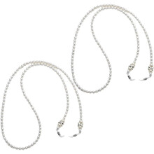 2pcs White 6mm Imitation Pearl Beaded Glasses Chain Eyeglasses Lanyard Retro Sunglasses Rope Strap