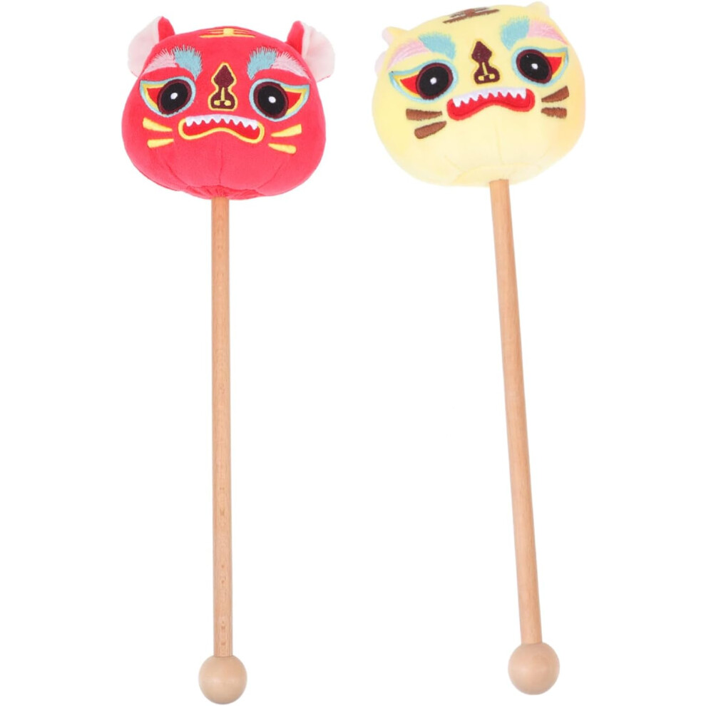 Hkhbjs Red/Yellow 2Pcs Massage Zodiac Year Tiger Knocking Hammers Stress Massage Tools