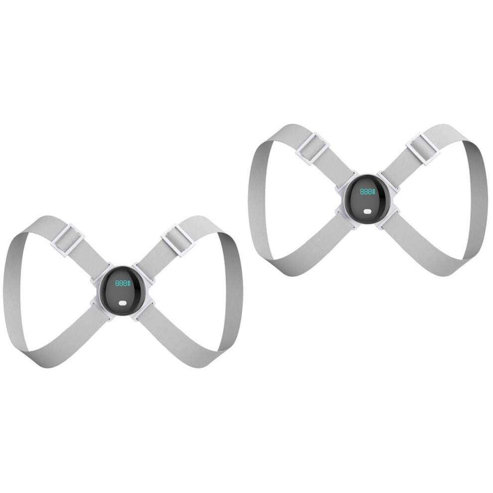 Hkhbjs Grey 2Pcs Smart Posture Corrector For Hunchback Correction Electronic Posture Reminder Back Belt