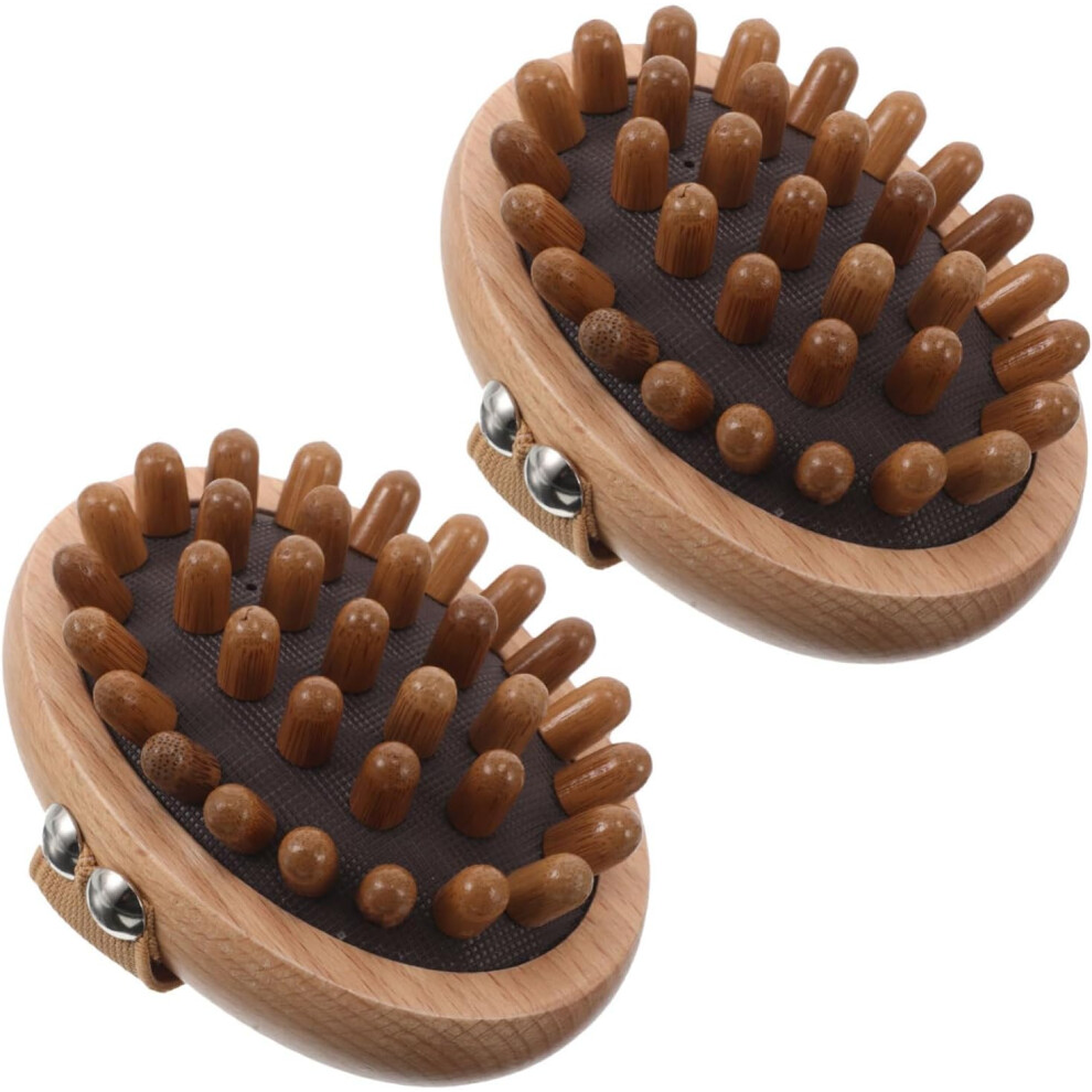 Hkhbjs 2Pcs Beechwood Massage Comb For Meridian Therapy Wooden Scalp Scrubber